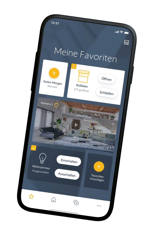 Die Haussteuerung per App ist sehr komfortabel. Da Smarthome-Systeme modular aufgebaut sind, lassen sie sich beliebig erweitern. www.somfy.ch