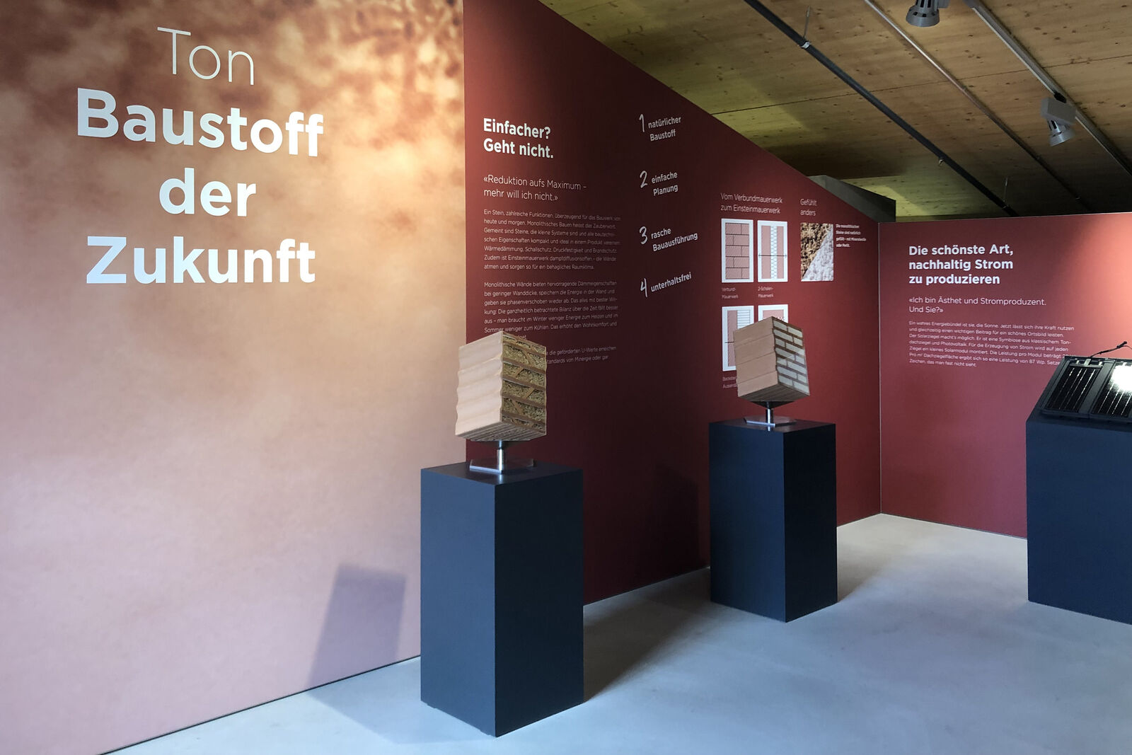 Lehrreiche und zukunftsorientierte Dauerausstellung «Ton – Baustoff der Zukunft» in der Umwelt Arena Schweiz.